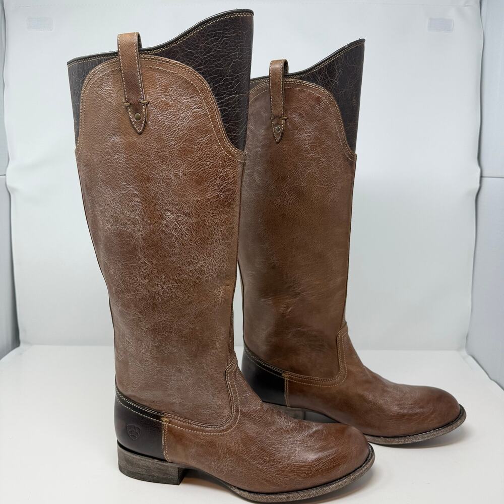 Ariat Paragon Riding Boot Brown Leather Knee-High Boots Women's 7.5B Leather EUC - Picture 6 of 16